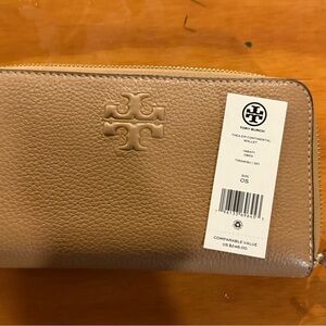 Tory Burch Light Brown Zip Wallet